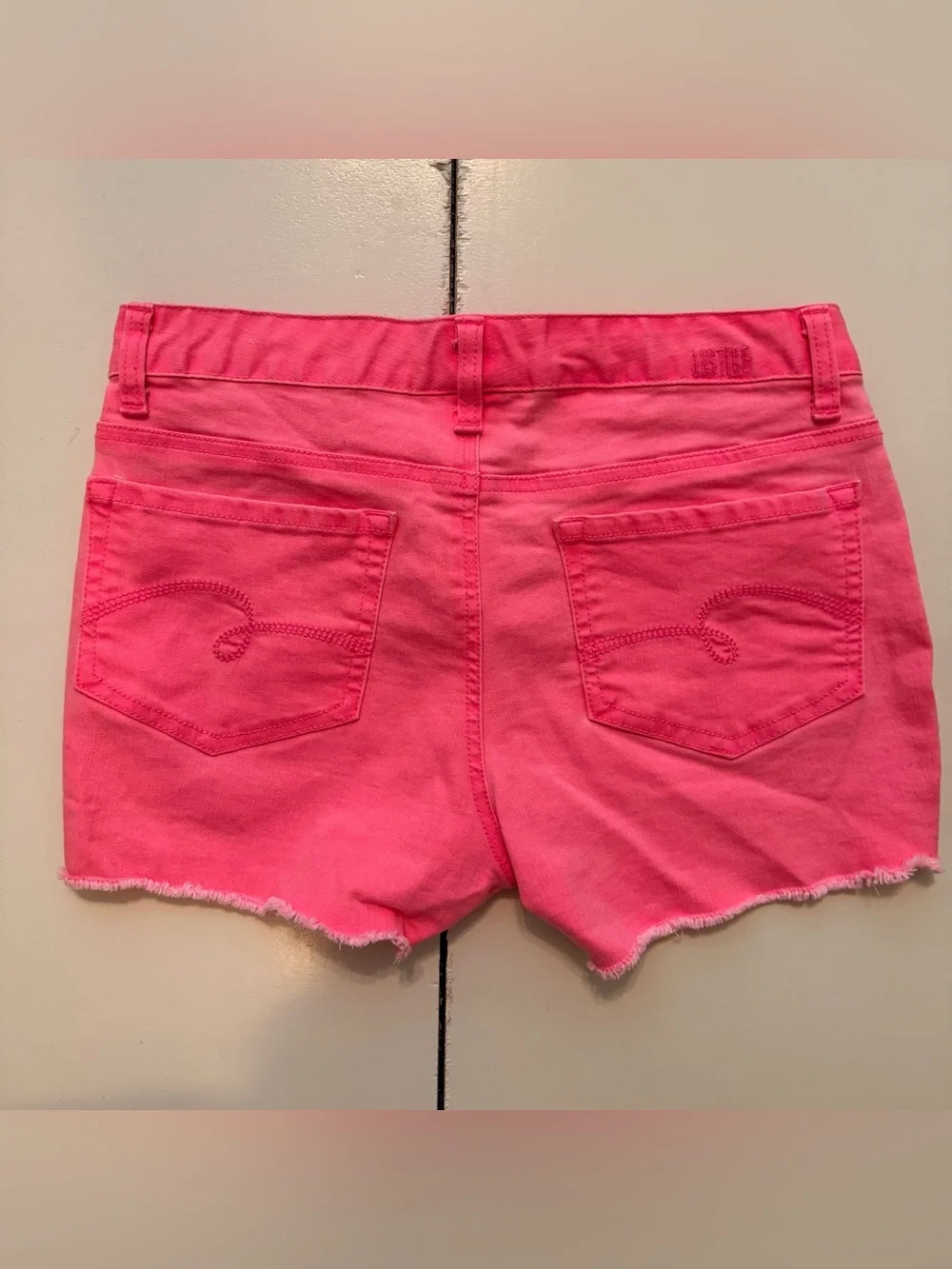 Justice Neon Pink Denim Shorts